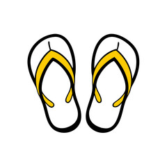 a flat gradient outline icon of flip flops for web and graphic design