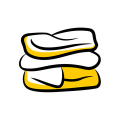 a flat gradient outline icon of a folded clothes stack for web and graphic design