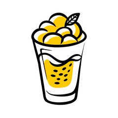 a flat gradient outline icon of a fruit parfait for web and graphic design