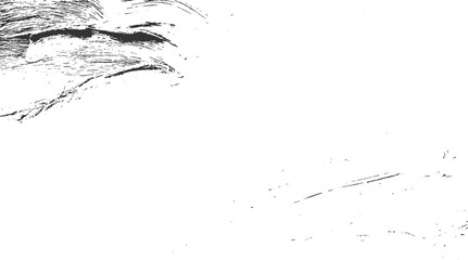 Abstract black and white textured brush strokes on white background vector