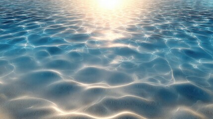 Minimal Blue Water Ripple Background with Soft Sunlight Reflections for Fresh Summer Banner or Product Template
