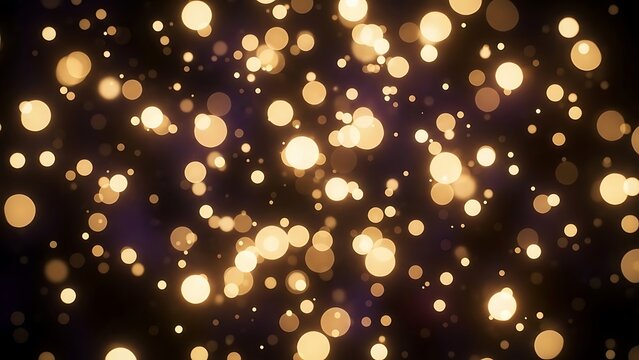 Golden Light Bokeh Background Festive Celebration and Holiday Season with Sparkling Effects for Design Templates and Decoration Elements
