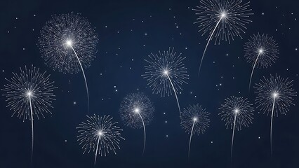Spectacular fireworks display against a dark blue starry night sky celebration and festive atmosphere