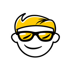 a flat gradient outline icon of kids sunglasses for web and graphic design