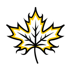 a flat gradient outline icon of a maple leaf for web and graphic design