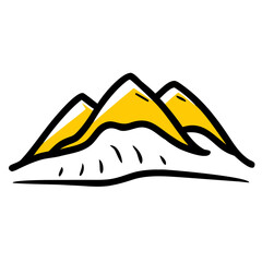 a flat gradient outline icon of a mountain outline for web and graphic design