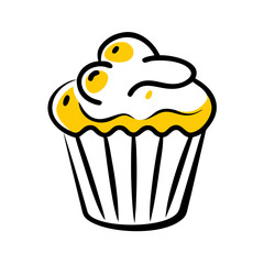 a flat gradient outline icon of a muffin breakfast for web and graphic design