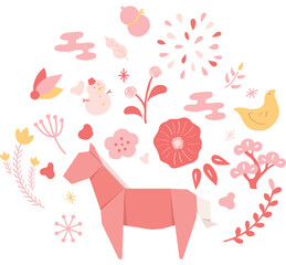 正月飾り　午年　馬年　北欧風