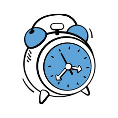 Classic alarm clock doodle illustration, premium vector