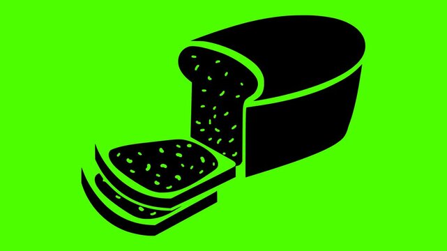 pastry illustration food silhouette video logo green icon screen outline bakery bread dessert cake loaf fresh breakfast sweet gourmet shape closeup vector graphic background