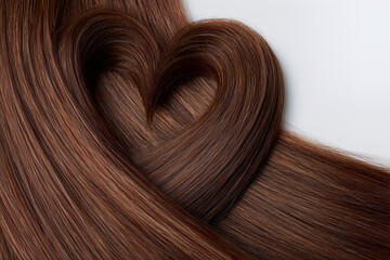 Brown Hair Heart Shape