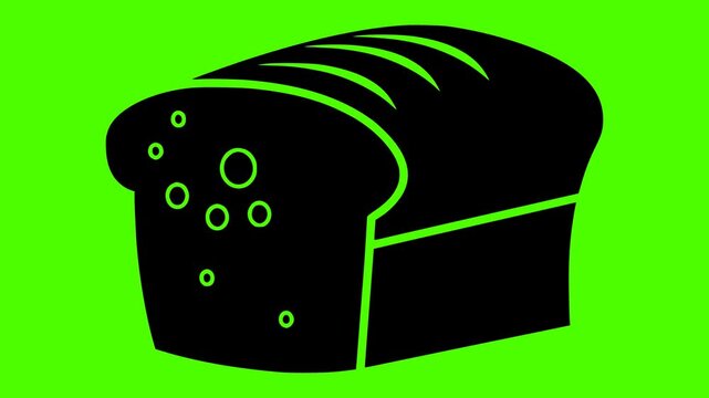 pastry illustration food silhouette video logo green icon screen outline bakery bread dessert cake loaf fresh breakfast sweet gourmet shape closeup vector graphic background