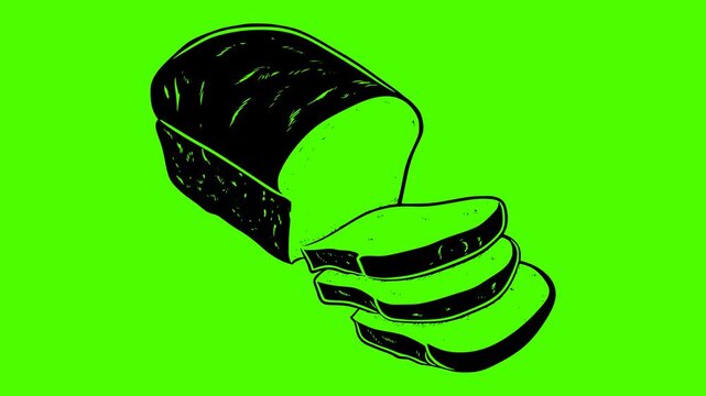 pastry illustration food silhouette video logo green icon screen outline bakery bread dessert cake loaf fresh breakfast sweet gourmet shape closeup vector graphic background