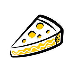 a flat gradient outline icon of a pie slice for web and graphic design
