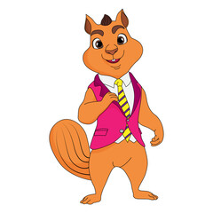 Squirrel in a suit cartoon