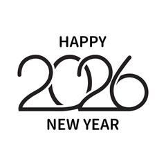 2026-Happy-New-Year-logo-design-vector.Happy-New-Year-2026-Illustration-Template,new-year's-eve-celebration-concept.Happy-New-Year-2026-Typography-Design--trendy-new-year-2026-design-template
