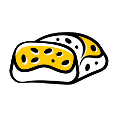 a flat gradient outline icon of raisin bread for web and graphic design