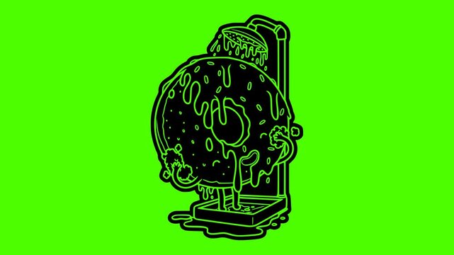 dessert illustration donut silhouette video logo green icon screen outline food bakery sweet pastry snack cake chocolate cream doughnut shape women vector graphic background