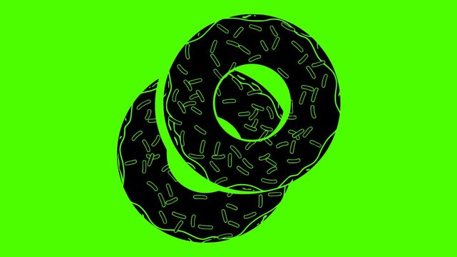 dessert illustration donut silhouette video logo green icon screen outline food bakery sweet pastry snack cake chocolate cream doughnut shape women vector graphic background