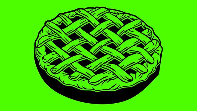 dessert illustration pie silhouette fruit logo video icon green outline screen cake sweet food pastry homemade fresh delicious bakery shape crust vector graphic background