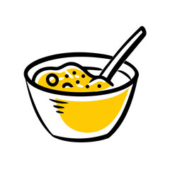 a flat gradient outline icon of a smoothie bowl for web and graphic design