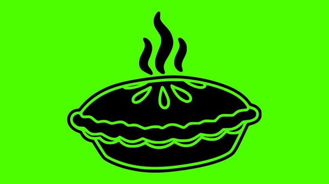 dessert illustration pie silhouette fruit logo video icon green outline screen cake sweet food pastry homemade fresh delicious bakery shape crust vector graphic background