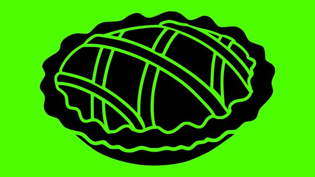 dessert illustration pie silhouette fruit logo video icon green outline screen cake sweet food pastry homemade fresh delicious bakery shape crust vector graphic background