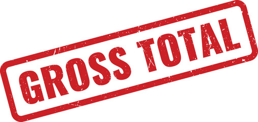 Red Gross Total rubber stamp design for accounting, finance, and business calculations