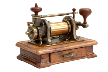 Metalworking lathe and milling machine isolated on transparent background