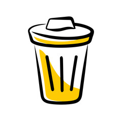 a flat gradient outline icon of a trash bin for web and graphic design