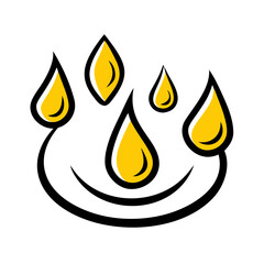 a flat gradient outline icon of a water droplet for web and graphic design