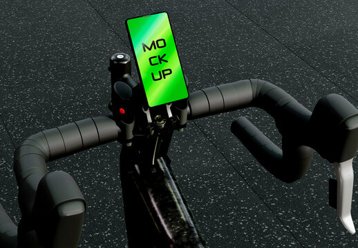 Bicycle Handlebar Phone Mount Mockup