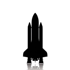 Fototapeta premium Black silhouette of a space shuttle