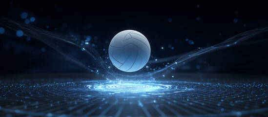 volleyball ball jumps from digital platform