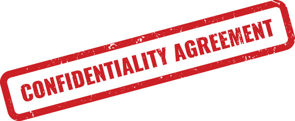 Red grunge CONFIDENTIALITY AGREEMENT rubber stamp for legal or sensitive document marking