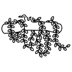 Minimalist tree line art with hanging branches. Botanical tattoo design, nature aesthetic wall art, logo, coloring page, printable home decor illustration.