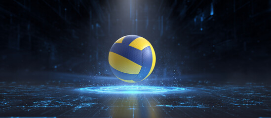 volleyball ball jumps from digital platform