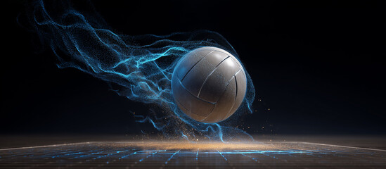 volleyball ball jumps from digital platform