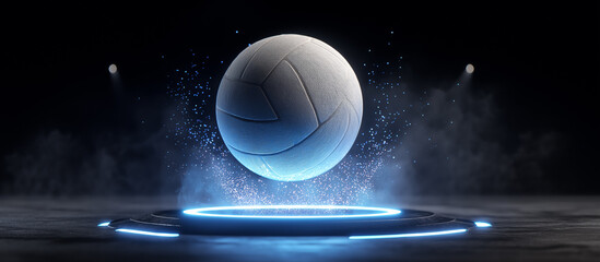 volleyball ball jumps from digital platform