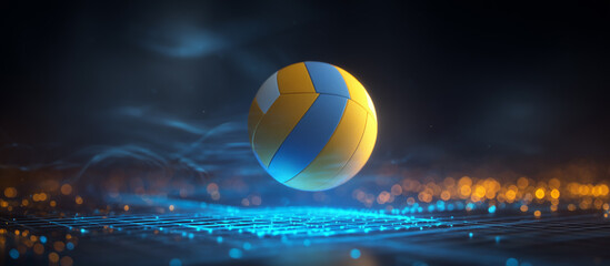 volleyball ball jumps from digital platform