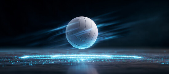 volleyball ball jumps from digital platform