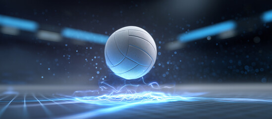 volleyball ball jumps from digital platform