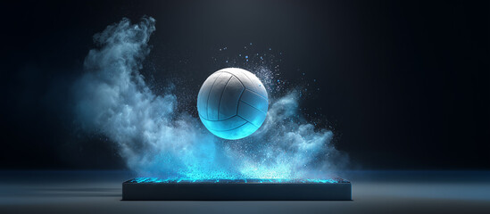 volleyball ball jumps from digital platform