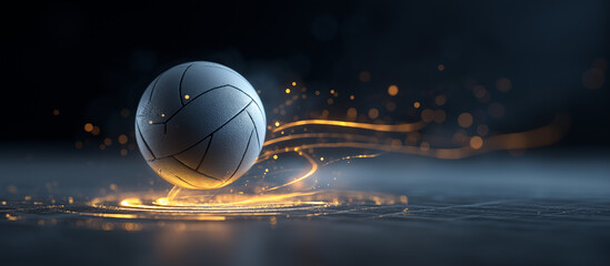 volleyball ball jumps from digital platform