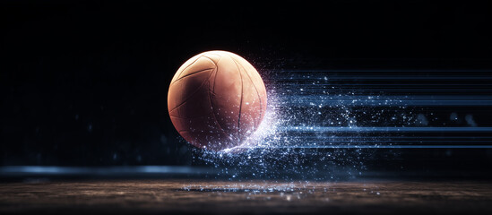 volleyball ball jumps from digital platform
