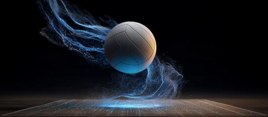 volleyball ball jumps from digital platform