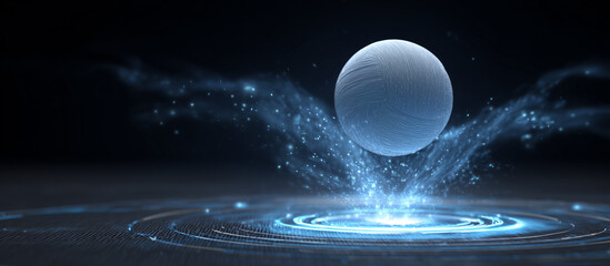 volleyball ball jumps from digital platform