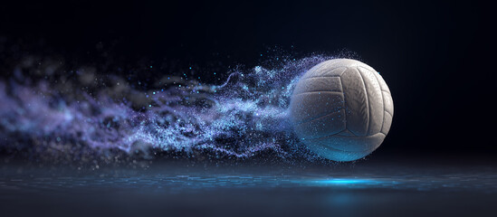 volleyball ball jumps from digital platform