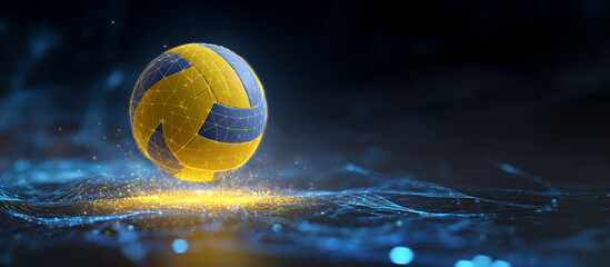 volleyball ball jumps from digital platform