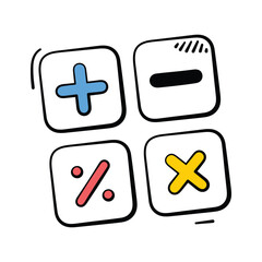 Obraz premium Get this creatively crafted amazing doodle icon of calculator